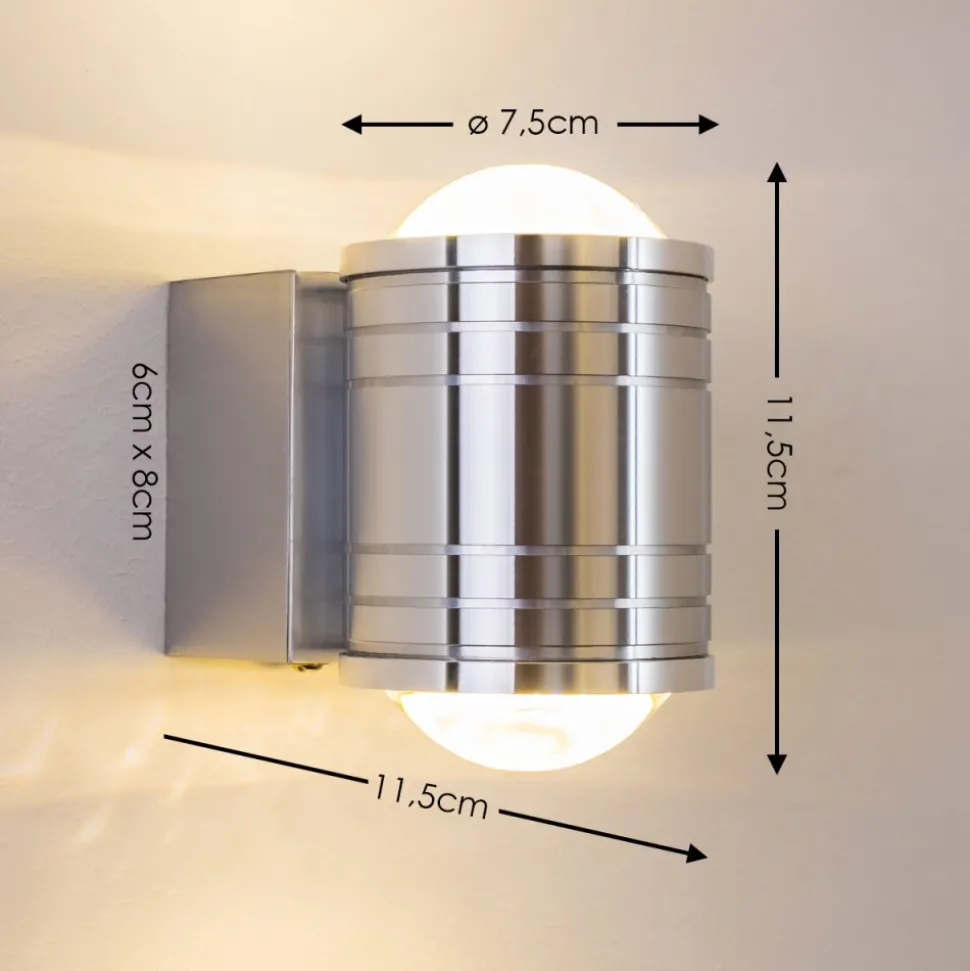 Lampe De Salle De Bain Florenz Led Aluminium, 2 Lumieres
