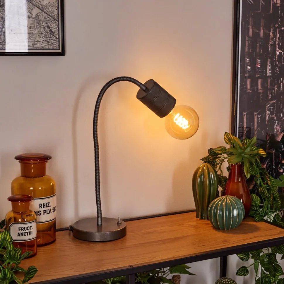 Lampe De Table Ajaccio Nickel Mat, 1 Lumiere