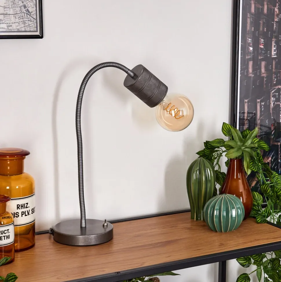 Lampe De Table Ajaccio Nickel Mat, 1 Lumiere