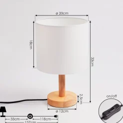 Lampe De Table Akrema Ecru, Noir, 1 Lumiere