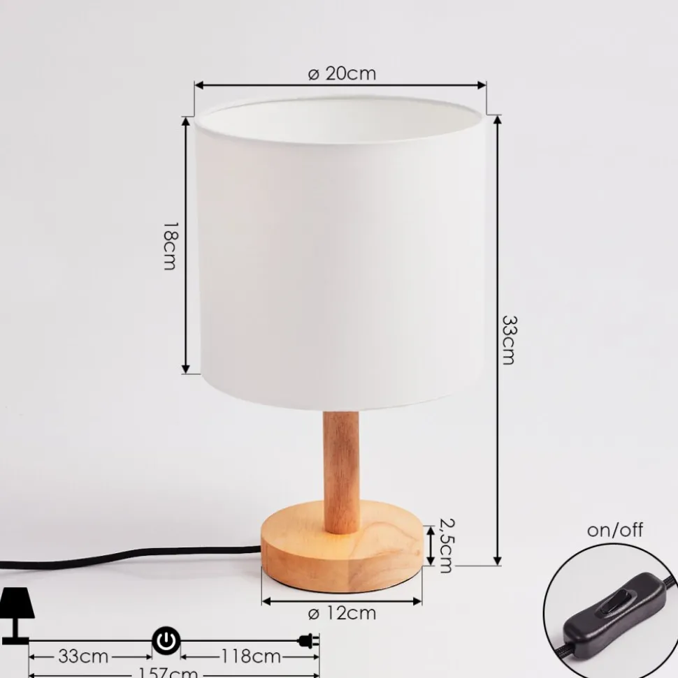 Lampe De Table Akrema Ecru, Noir, 1 Lumiere