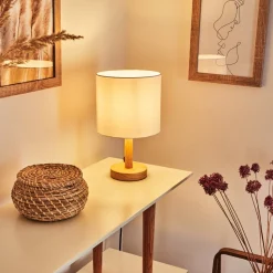 Lampe De Table Akrema Ecru, Noir, 1 Lumiere