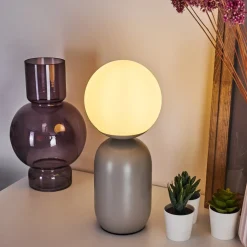 Lampe De Table Alolas Gris, 1 Lumiere