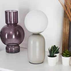 Lampe De Table Alolas Gris, 1 Lumiere
