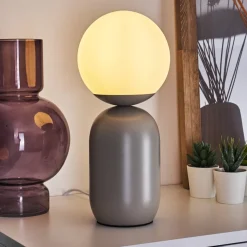Lampe De Table Alolas Gris, 1 Lumiere