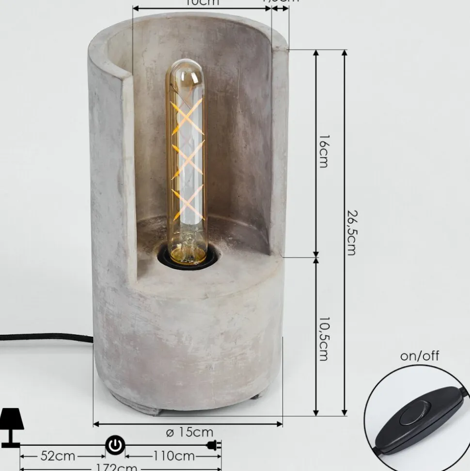 Lampe De Table Amite Gris, 1 Lumiere