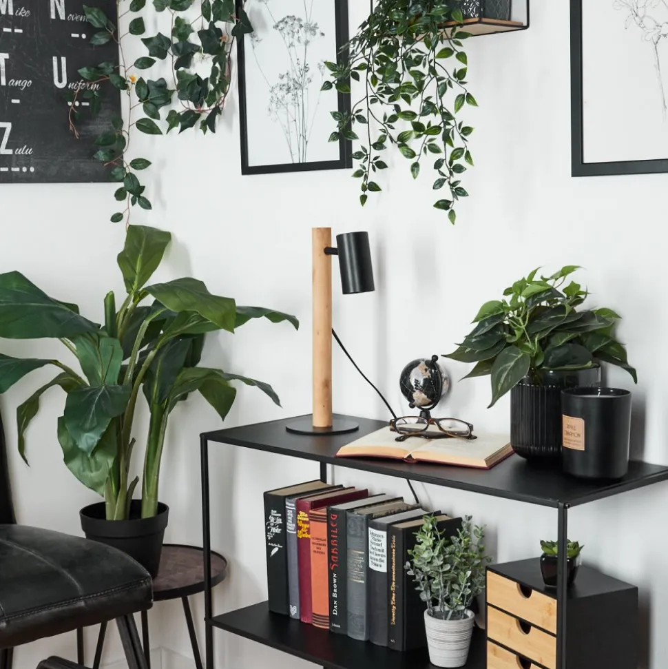 Lampe De Table Arbrentin Ecru, Noir, 1 Lumiere