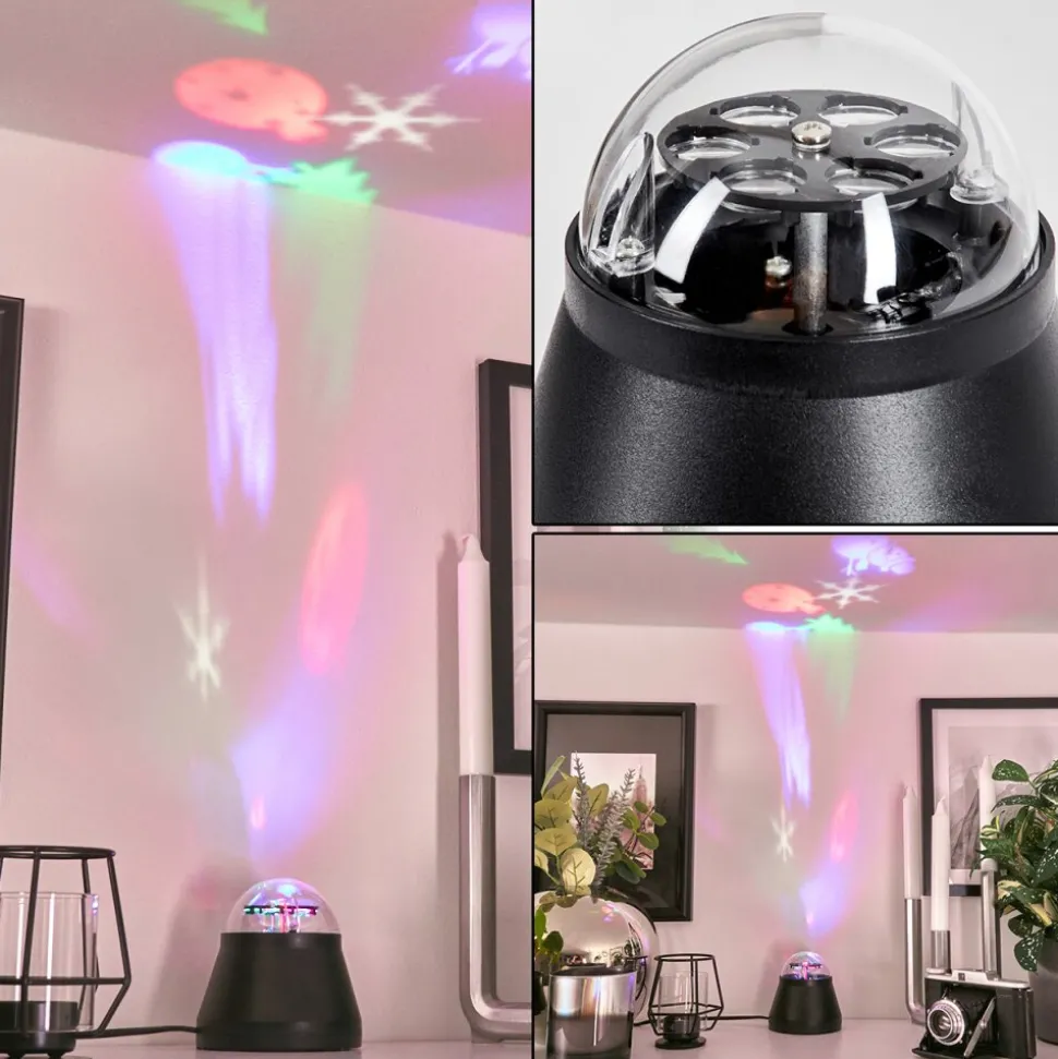 Lampe De Table Atabueira Led Noir, 1 Lumiere, Changeur De Couleurs