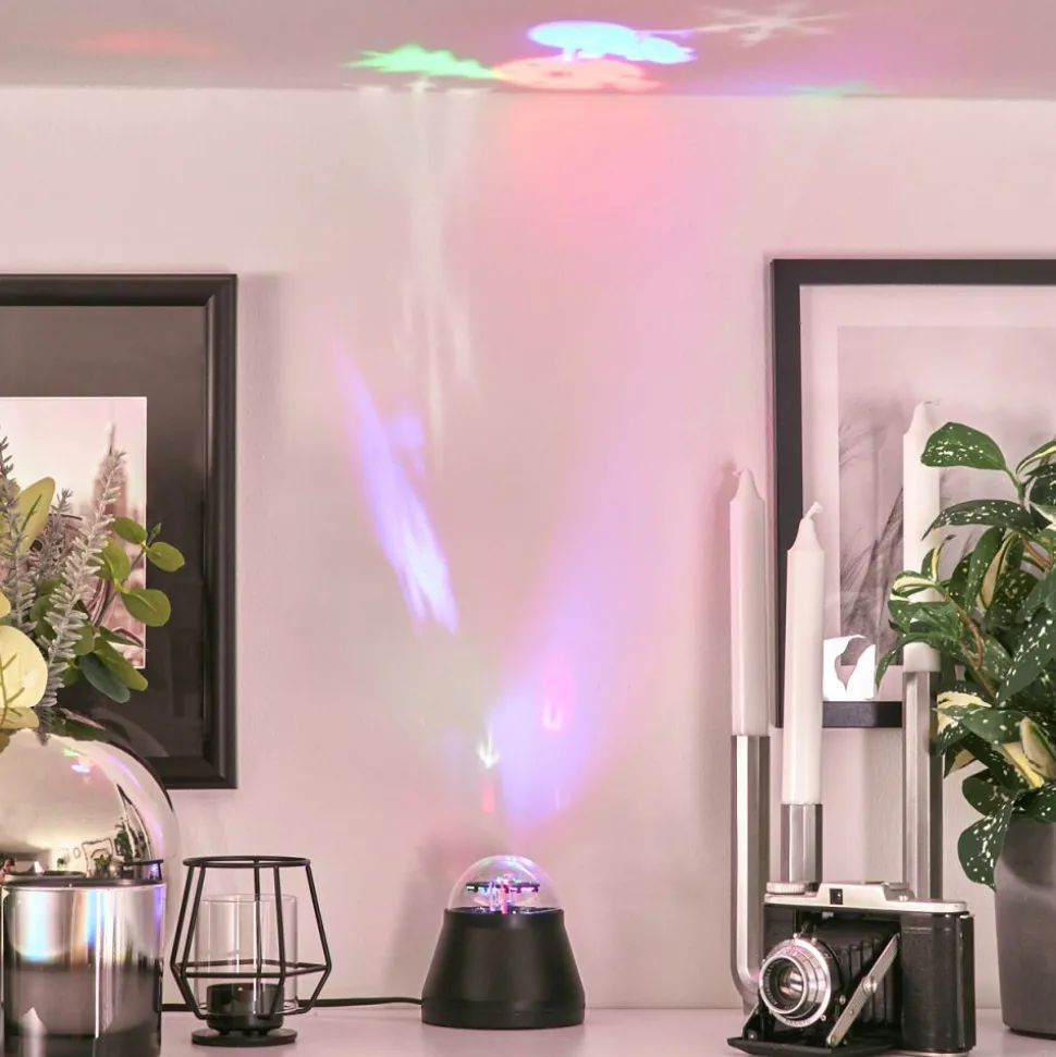 Lampe De Table Atabueira Led Noir, 1 Lumiere, Changeur De Couleurs