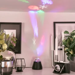 Lampe De Table Atabueira Led Noir, 1 Lumiere, Changeur De Couleurs