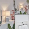 Lampe De Table Aveleda Chrome, Argente, 1 Lumiere