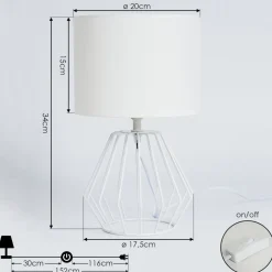 Lampe De Table Avon Blanc, 1 Lumiere