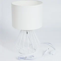 Lampe De Table Avon Blanc, 1 Lumiere