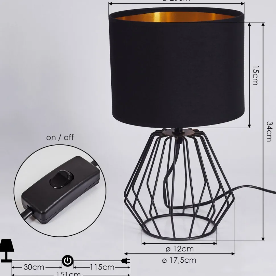 Lampe De Table Avon Noir, 1 Lumiere