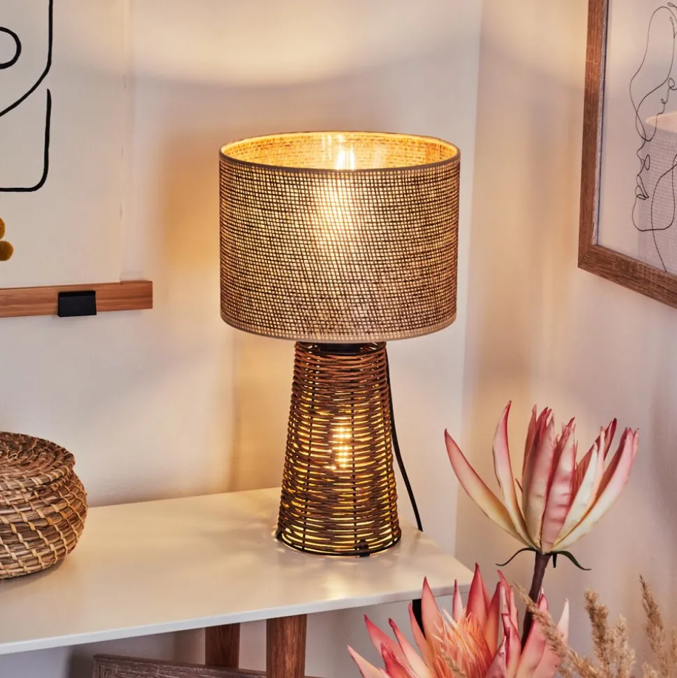 Lampe De Table Balifoudray Ecru, Noir, 1 Lumiere