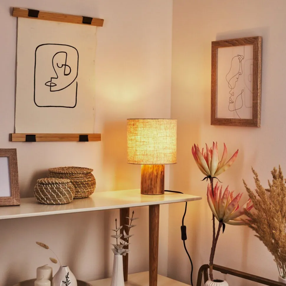 Lampe De Table Baranque Ecru, 1 Lumiere