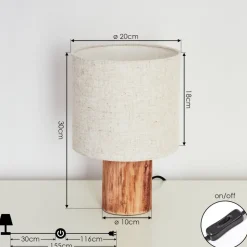 Lampe De Table Baranque Ecru, 1 Lumiere