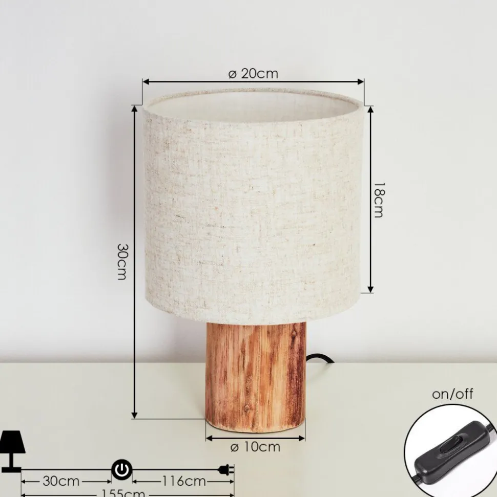 Lampe De Table Baranque Ecru, 1 Lumiere