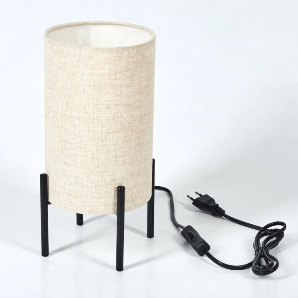Lampe De Table Baranque Noir, 1 Lumiere