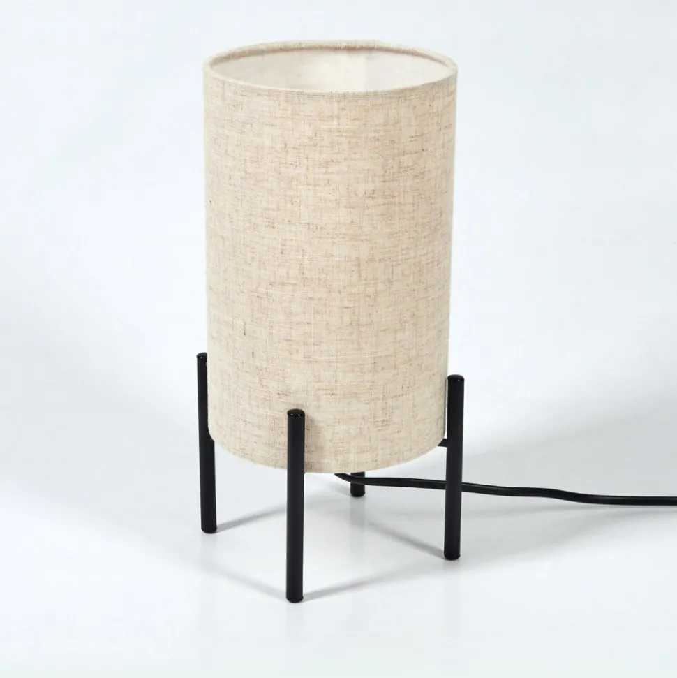 Lampe De Table Baranque Noir, 1 Lumiere