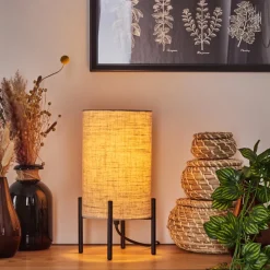 Lampe De Table Baranque Noir, 1 Lumiere