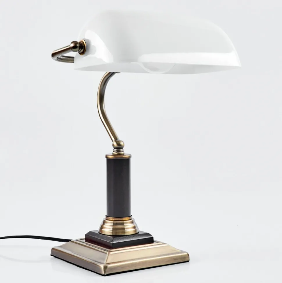 Lampe De Table Barbe Laiton, Noir, 1 Lumiere