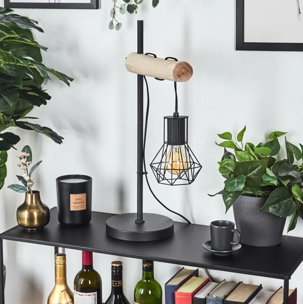 Lampe De Table Bardhaman Ecru, Noir, 1 Lumiere