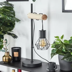 Lampe De Table Bardhaman Ecru, Noir, 1 Lumiere
