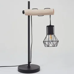 Lampe De Table Bardhaman Ecru, Noir, 1 Lumiere