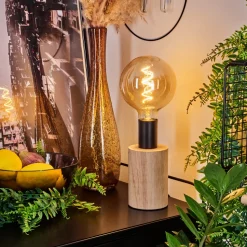 Lampe De Table Beccar Ecru, Noir, 1 Lumiere