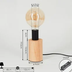 Lampe De Table Beccar Ecru, Noir, 1 Lumiere