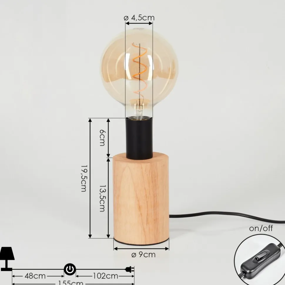 Lampe De Table Beccar Ecru, Noir, 1 Lumiere