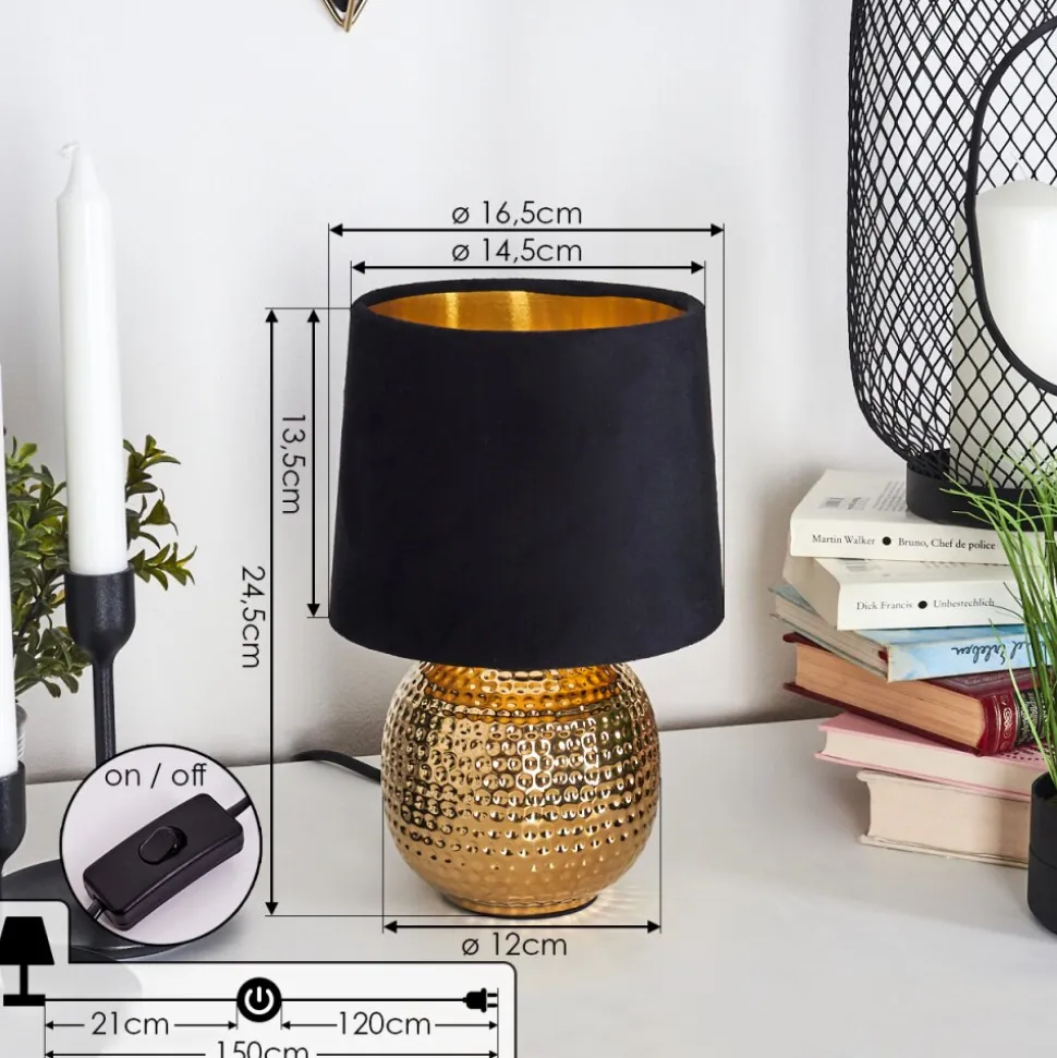 Lampe De Table Beddie Or, 1 Lumiere