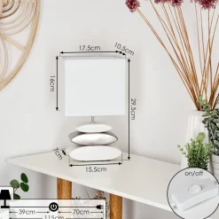 Lampe De Table Berghamn Argente, Blanc, 1 Lumiere