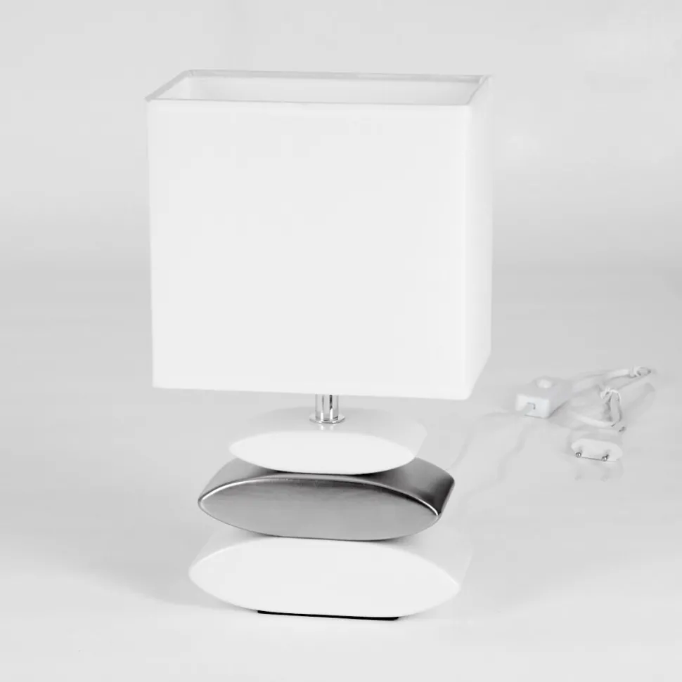 Lampe De Table Berghamn Argente, Blanc, 1 Lumiere