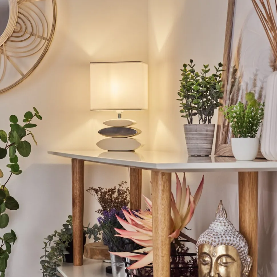 Lampe De Table Berghamn Argente, Blanc, 1 Lumiere