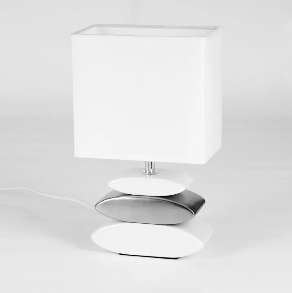 Lampe De Table Berghamn Argente, Blanc, 1 Lumiere