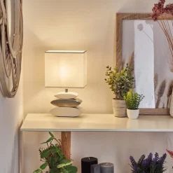 Lampe De Table Berghamn Argente, Blanc, 1 Lumiere