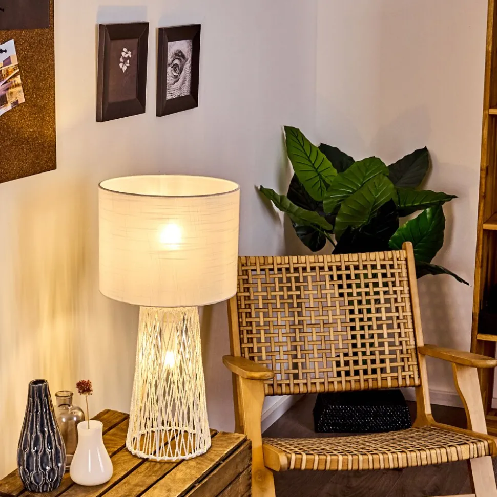 Lampe De Table Beteta Blanc, 2 Lumieres