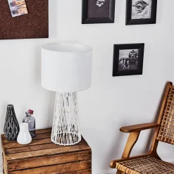 Lampe De Table Beteta Blanc, 2 Lumieres