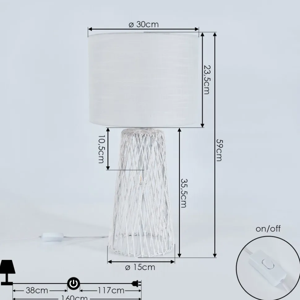 Lampe De Table Beteta Blanc, 2 Lumieres