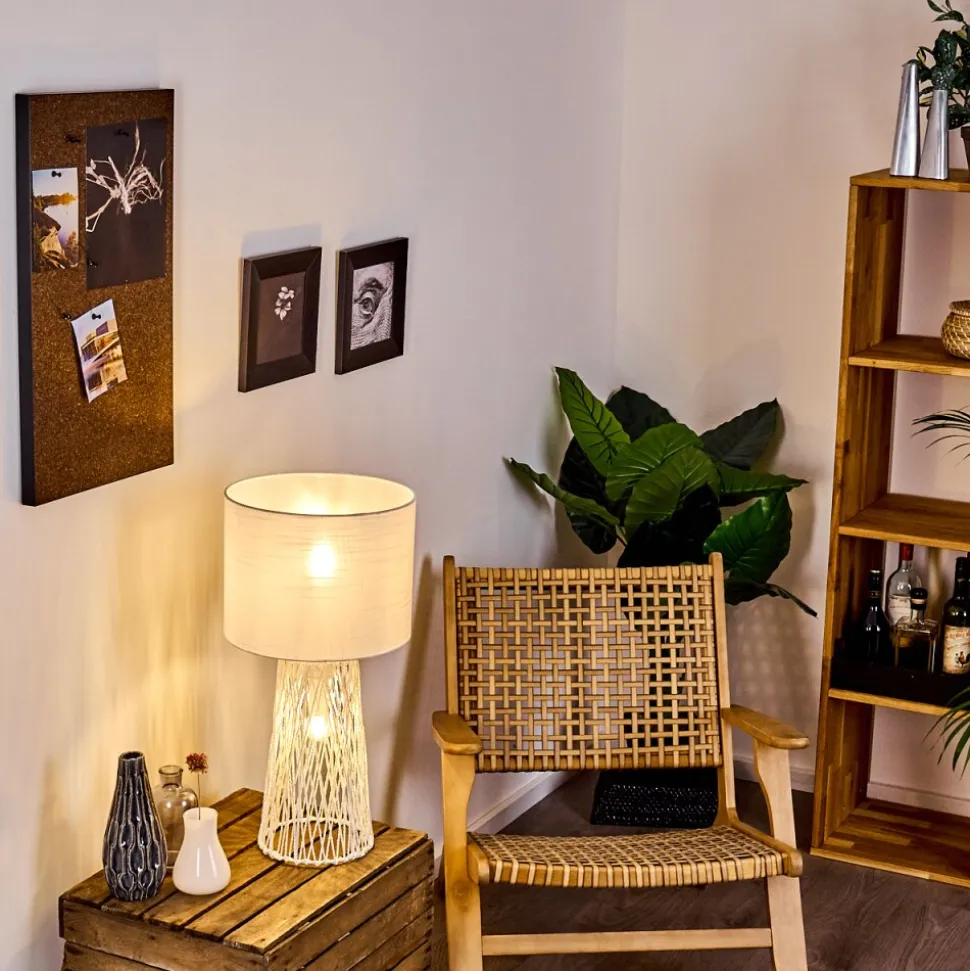 Lampe De Table Beteta Blanc, 2 Lumieres