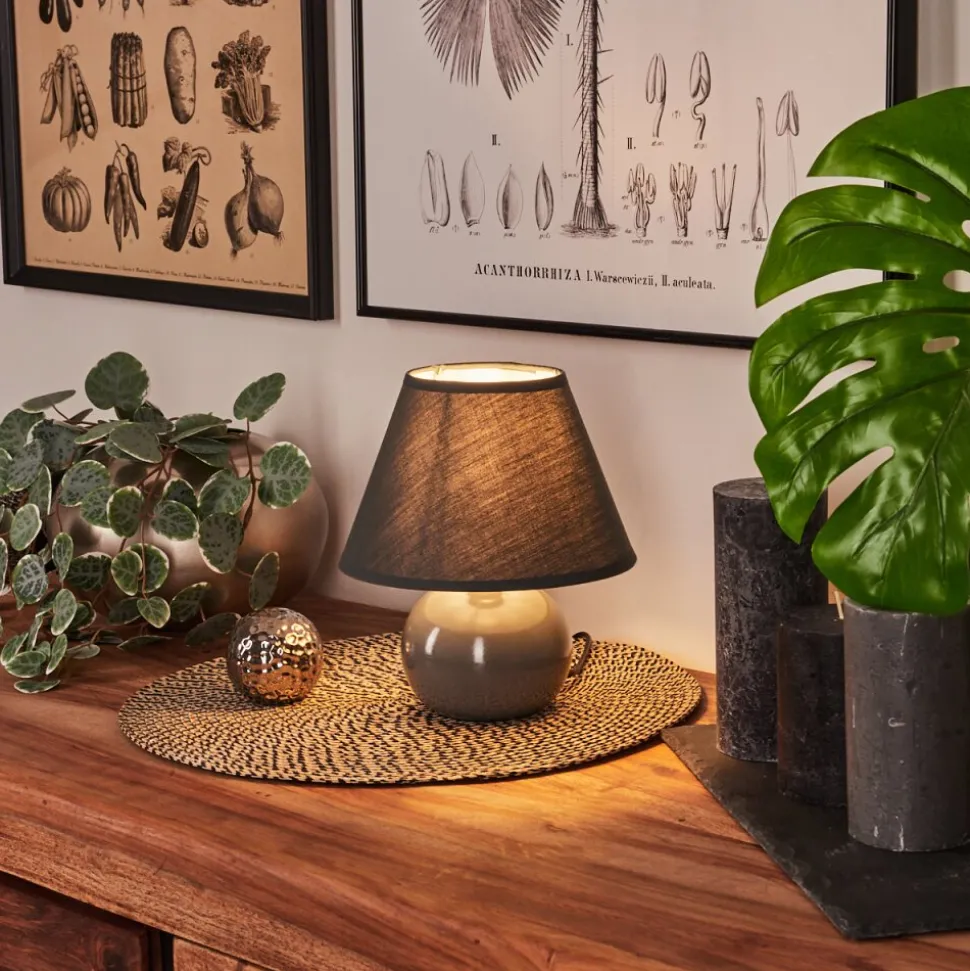 Lampe De Table Bodin Gris, 1 Lumiere