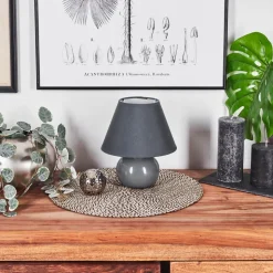 Lampe De Table Bodin Gris, 1 Lumiere