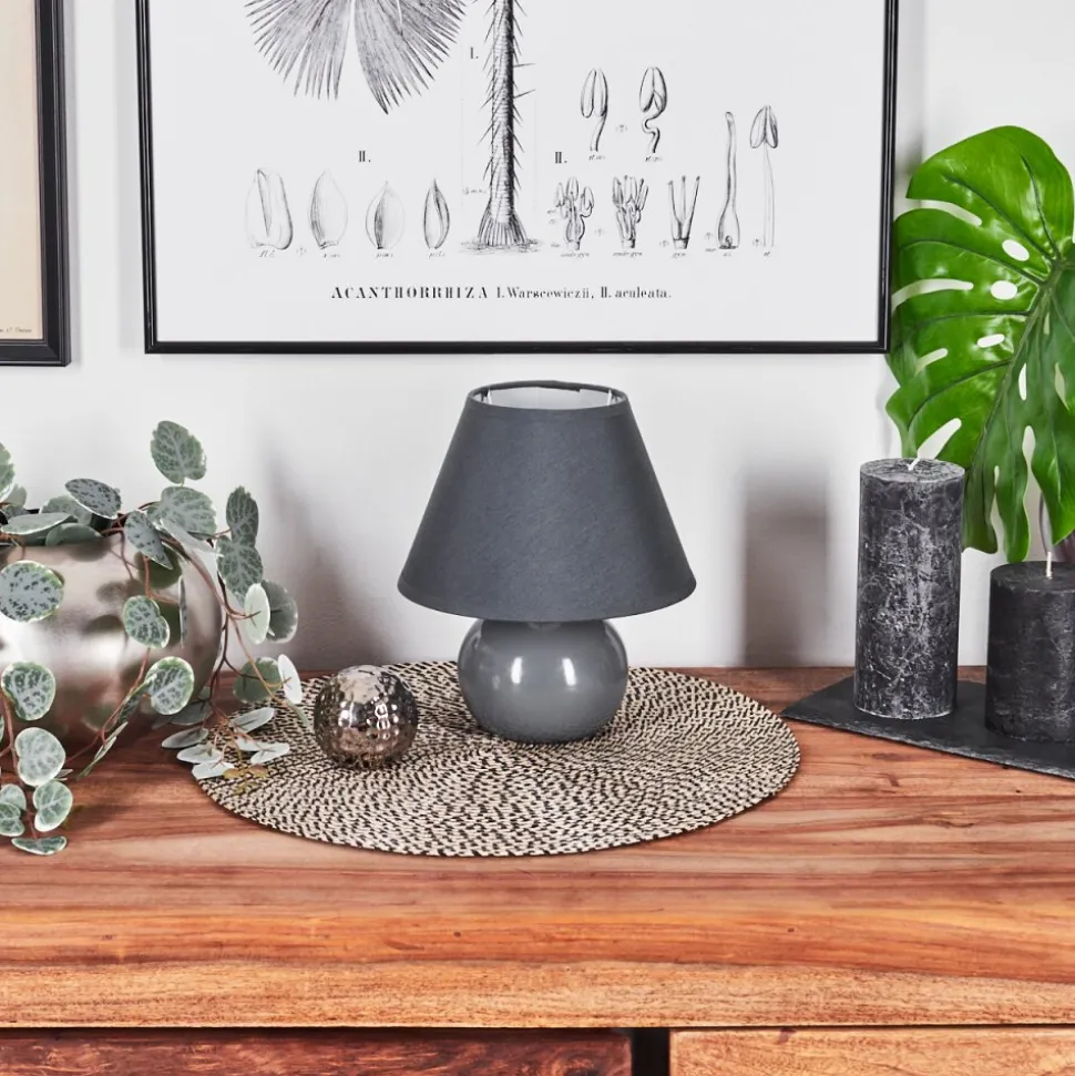 Lampe De Table Bodin Gris, 1 Lumiere