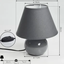 Lampe De Table Bodin Gris, 1 Lumiere