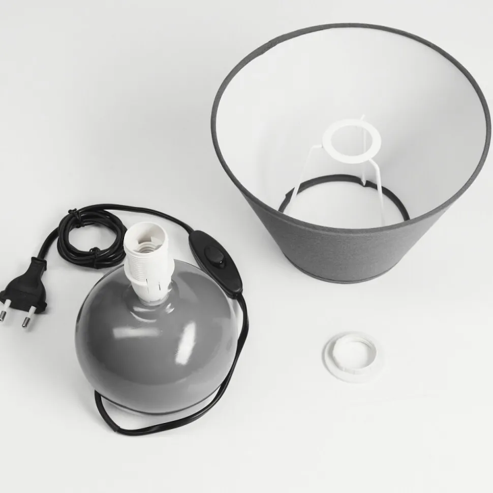 Lampe De Table Bodin Gris, 1 Lumiere