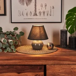 Lampe De Table Bodin Gris, 1 Lumiere
