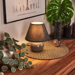 Lampe De Table Bodin Gris, 1 Lumiere