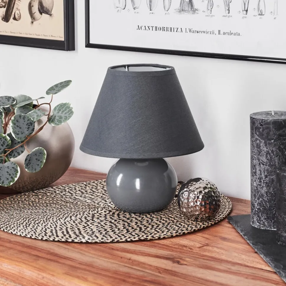 Lampe De Table Bodin Gris, 1 Lumiere